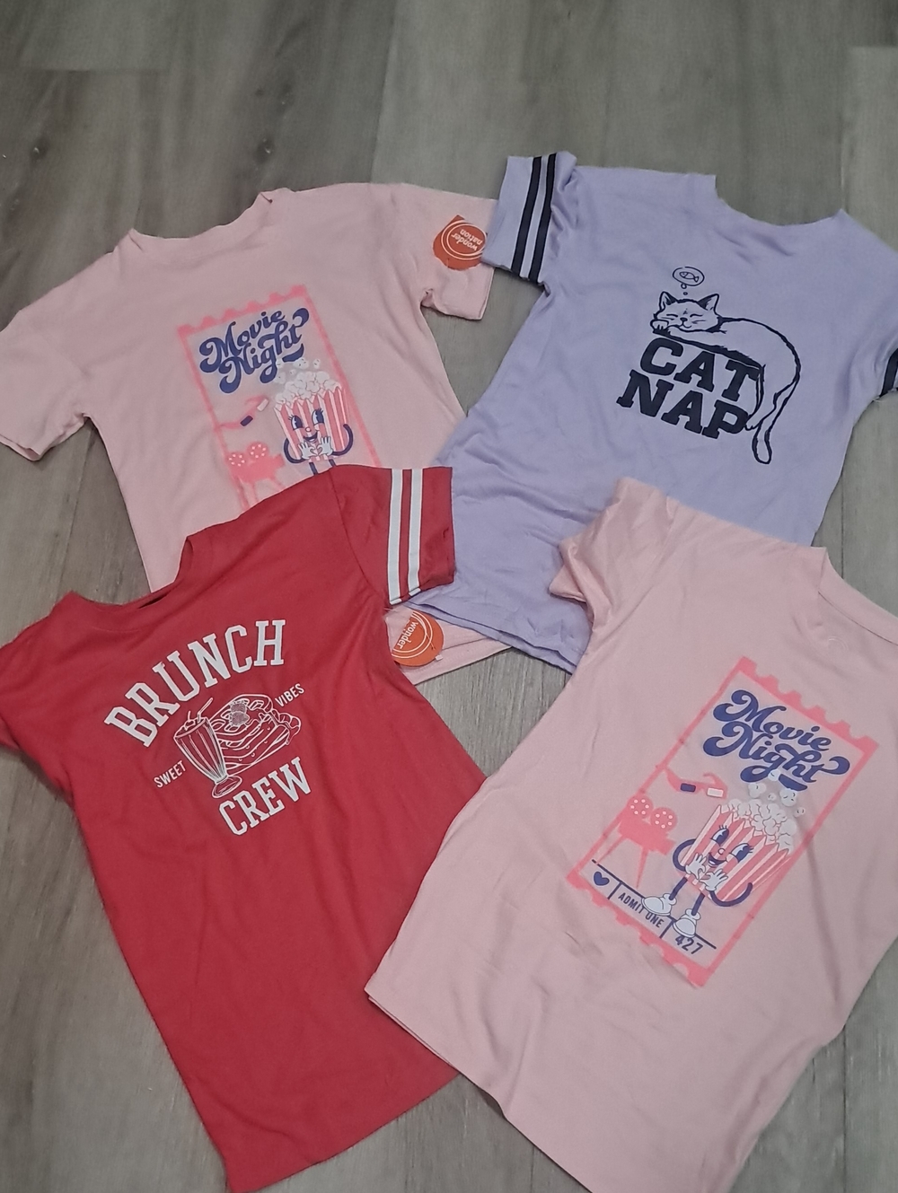 wonder nation Pink, Red & Lavender Graphic Short Sleeve Tees